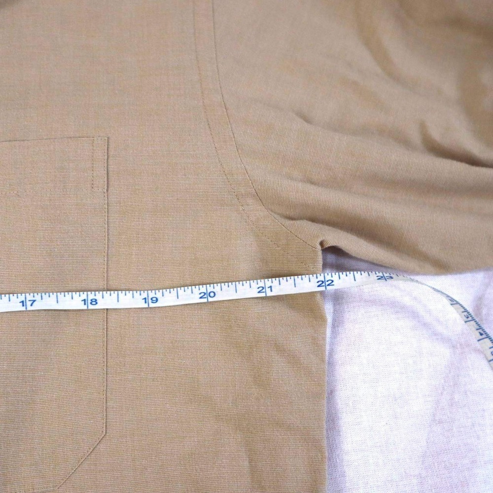 Monsieur by Givenchy Mens Vintage Tan Khaki Button Down Shirt Long Sleeve XL - Picture 4 of 7